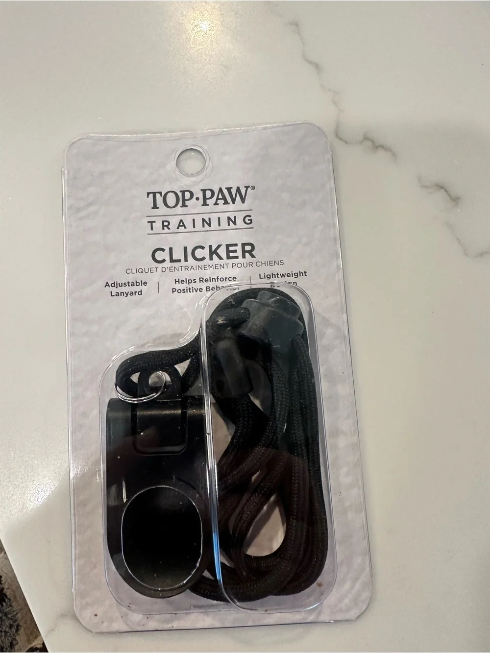 Top Paw Clicker and Lanyard - Black